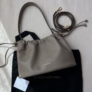 STRATHBERRY Charlotte Midi Drawstring in Taupe $750USD Brand NWT